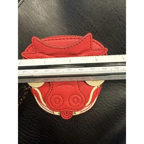 Fossil RED DRAGON 4” Sofia Coin Pouch LLUNAR ROCK Brand New Zip Gold Chain RARE - Picture 11 of 14